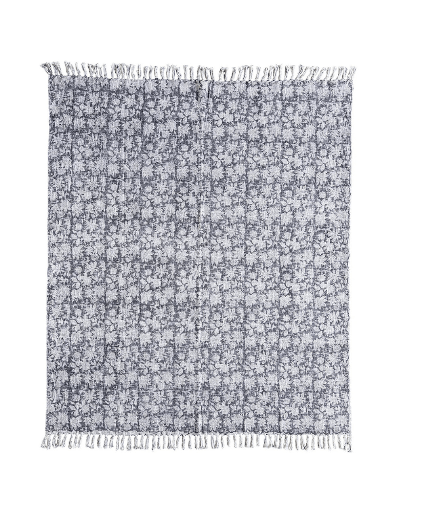 Sunniva Handloom Cotton Throw Block Print - Throw - Hello Norden