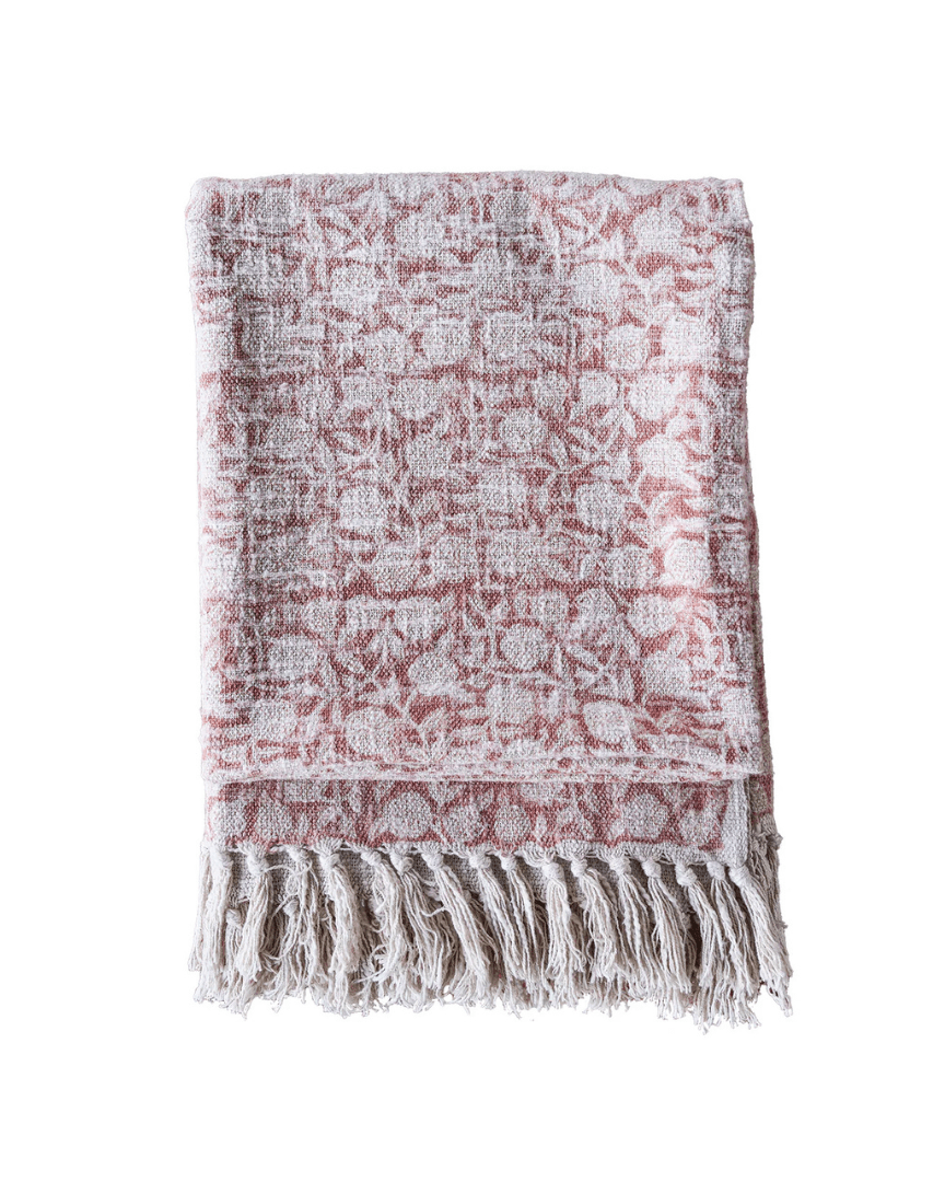 Sunniva Handloom Cotton Throw Block Print - Throw - Hello Norden