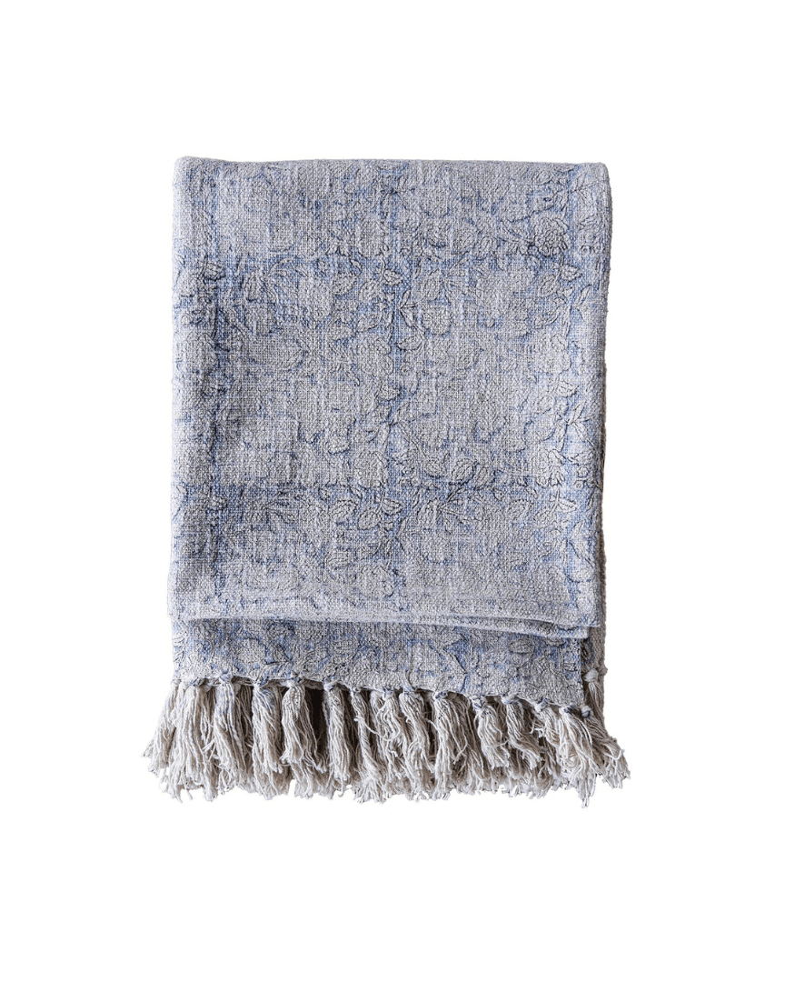 Sunniva Handloom Cotton Throw Block Print - Throw - Hello Norden