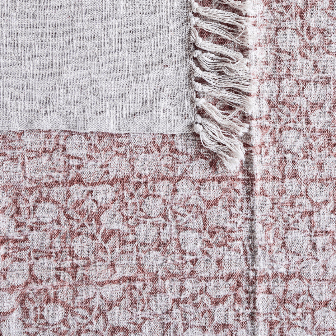 Sunniva Handloom Cotton Throw Block Print - Throw - Hello Norden