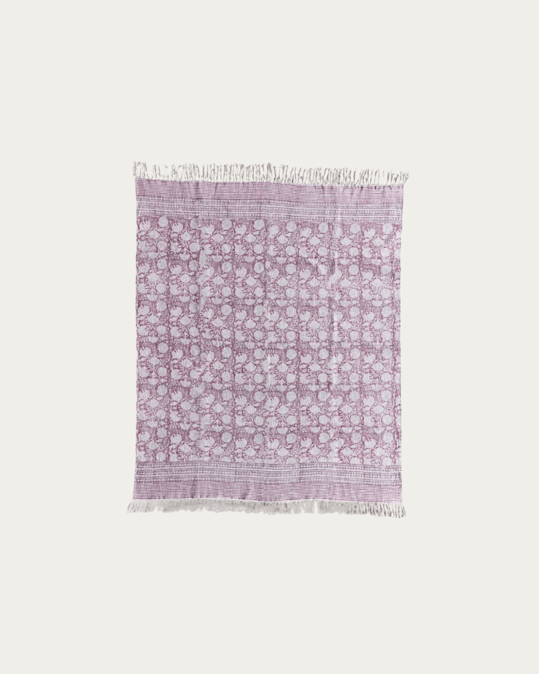 Sunniva Handloom Cotton Throw Floral Print - Throw - Hello Norden