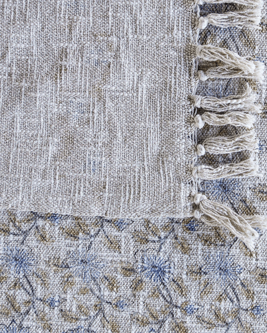 Sunniva Handloom Cotton Throw Floral Print - Throw - Hello Norden