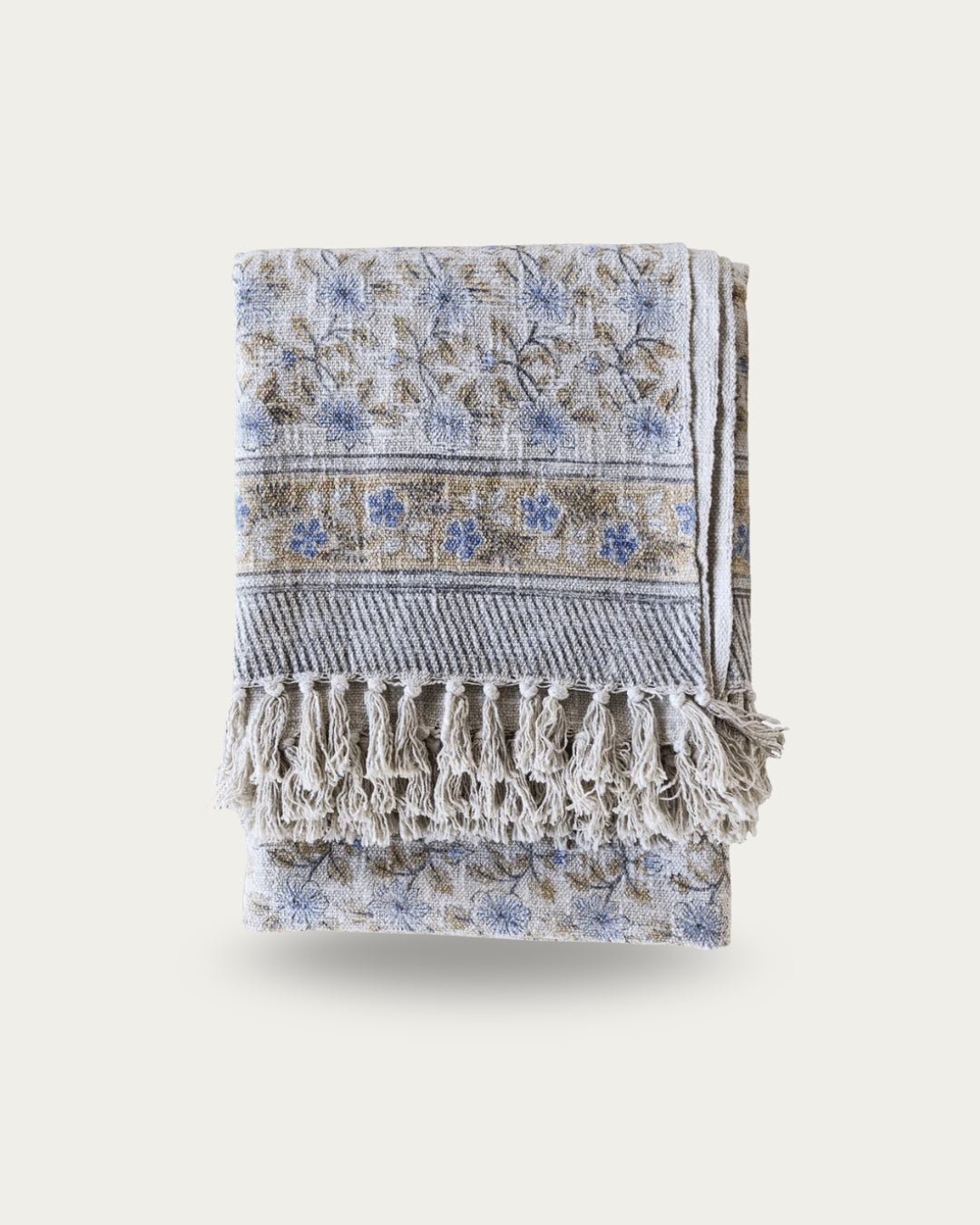 Sunniva Handloom Cotton Throw Floral Print - Throw - Hello Norden