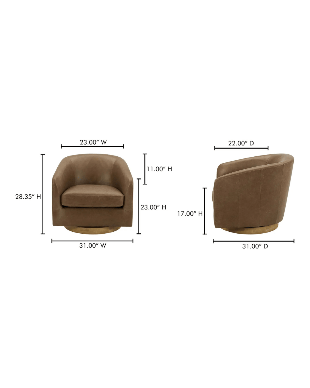 Eeva Leather Swivel Chair - Lounge Chairs - Hello Norden