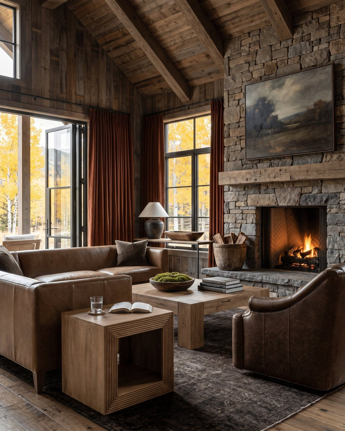 modern mountain Synnova Coffee Table Hello Norden, shown in a rustic modern room