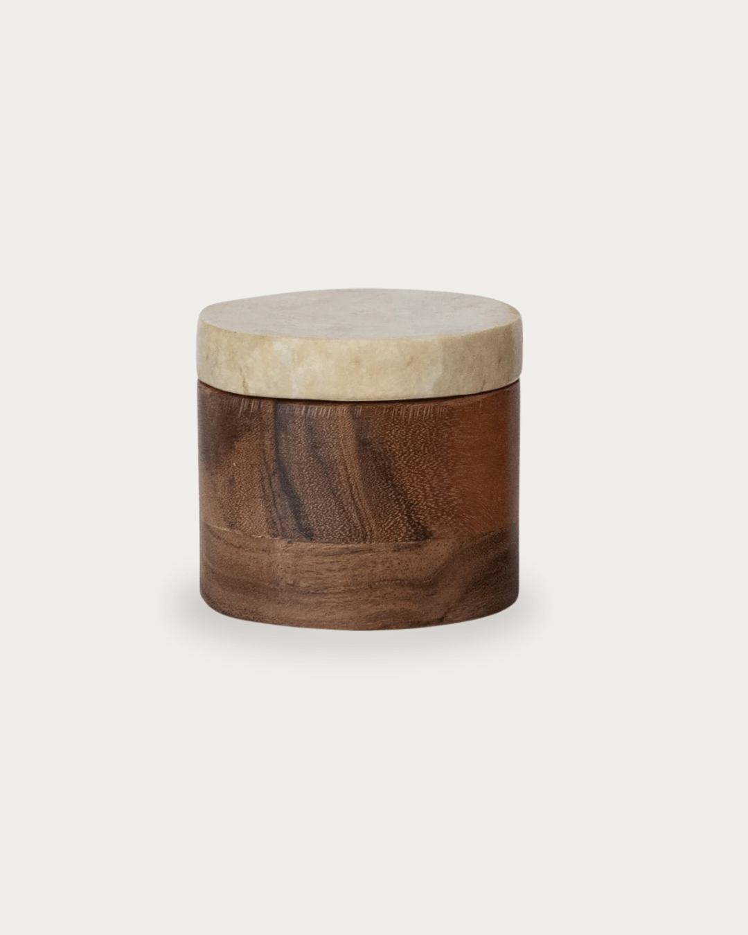 Synnove Wood Container with Marble Lid - Kitchen & Dining - Hello Norden