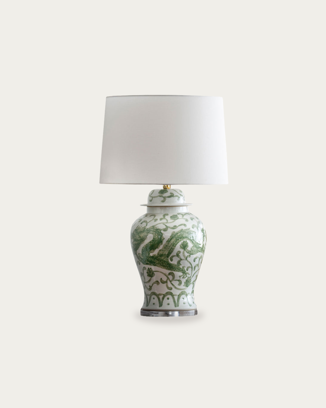 Aslak Porcelain Hand-Painted Temple Jar Lamp - Table Lamps - Hello Norden
