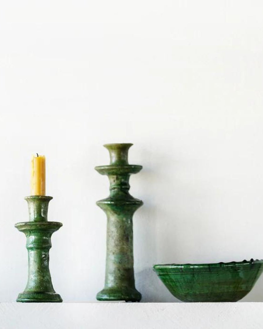 Tamegroute Green Candle Holder - Candle Holders - Hello Norden