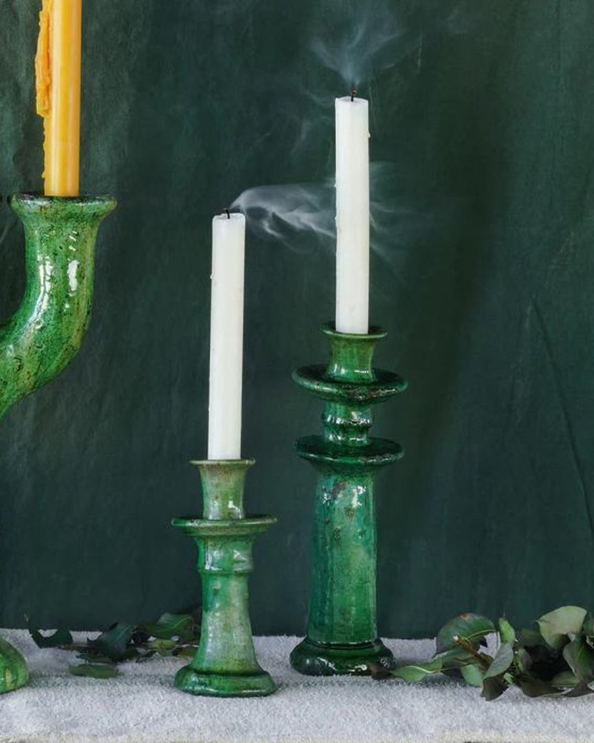 Tamegroute Green Candle Holder - Candle Holders - Hello Norden