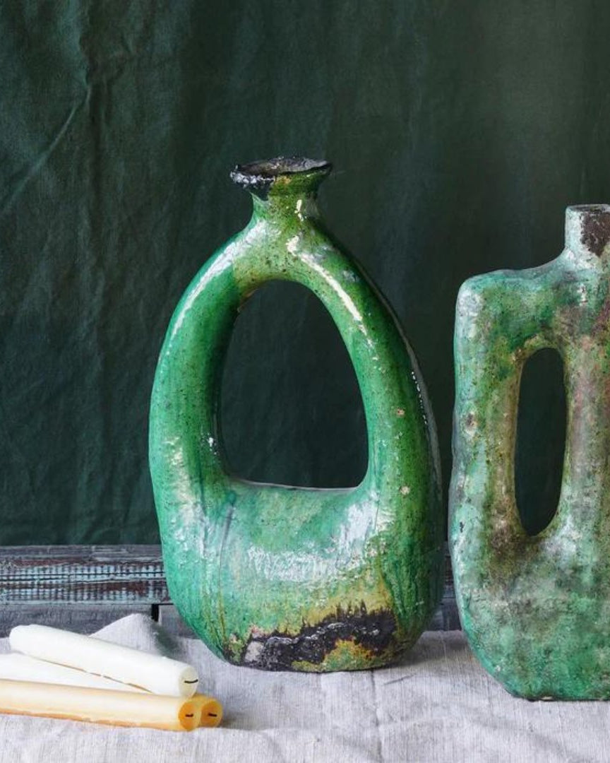 Tamegroute Green Vintage Sculpture - Sculptures - Hello Norden