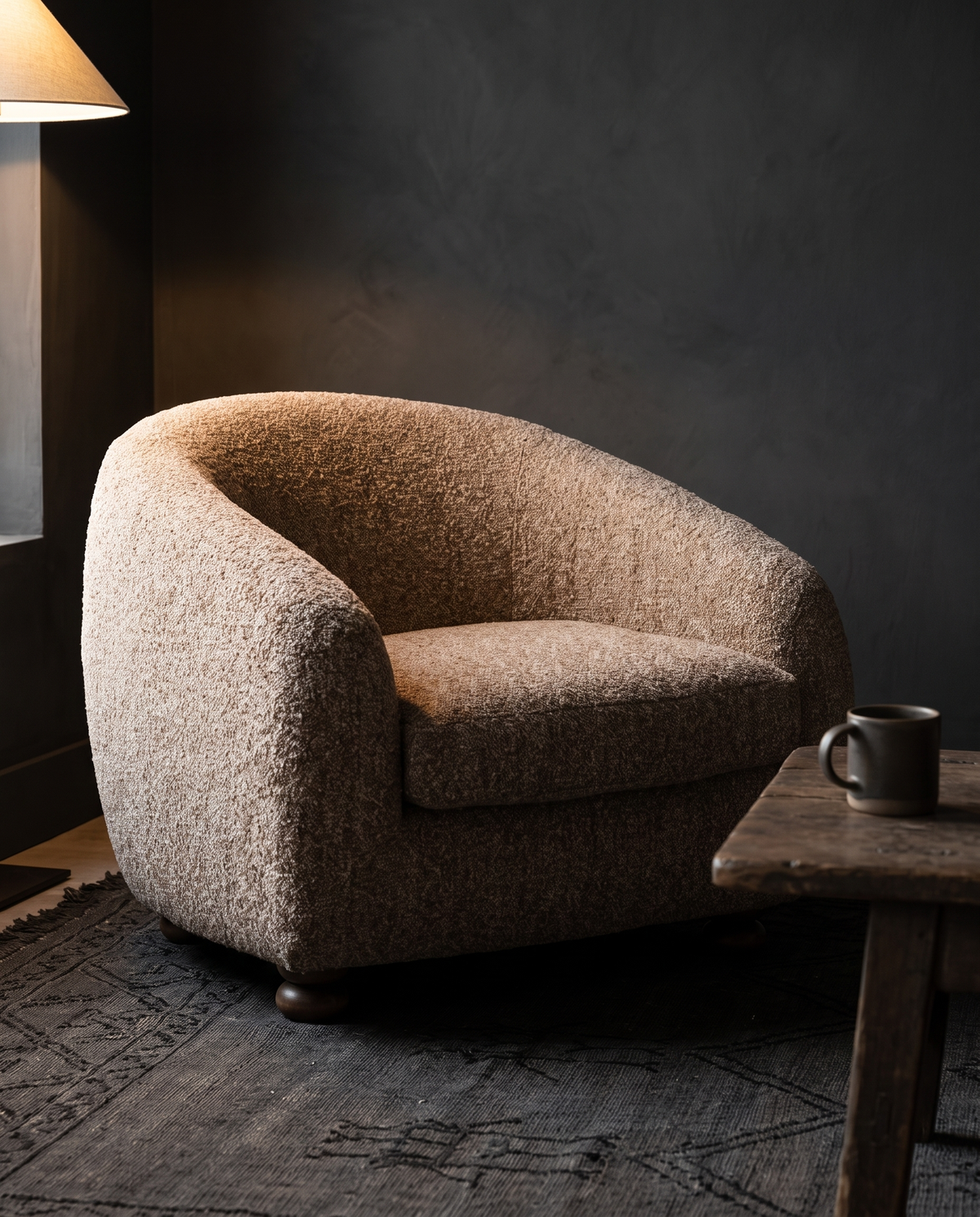 living room furniture modern mountain chair Hello Norden - Tomas Occasional Chair, styled in a modern rustic room