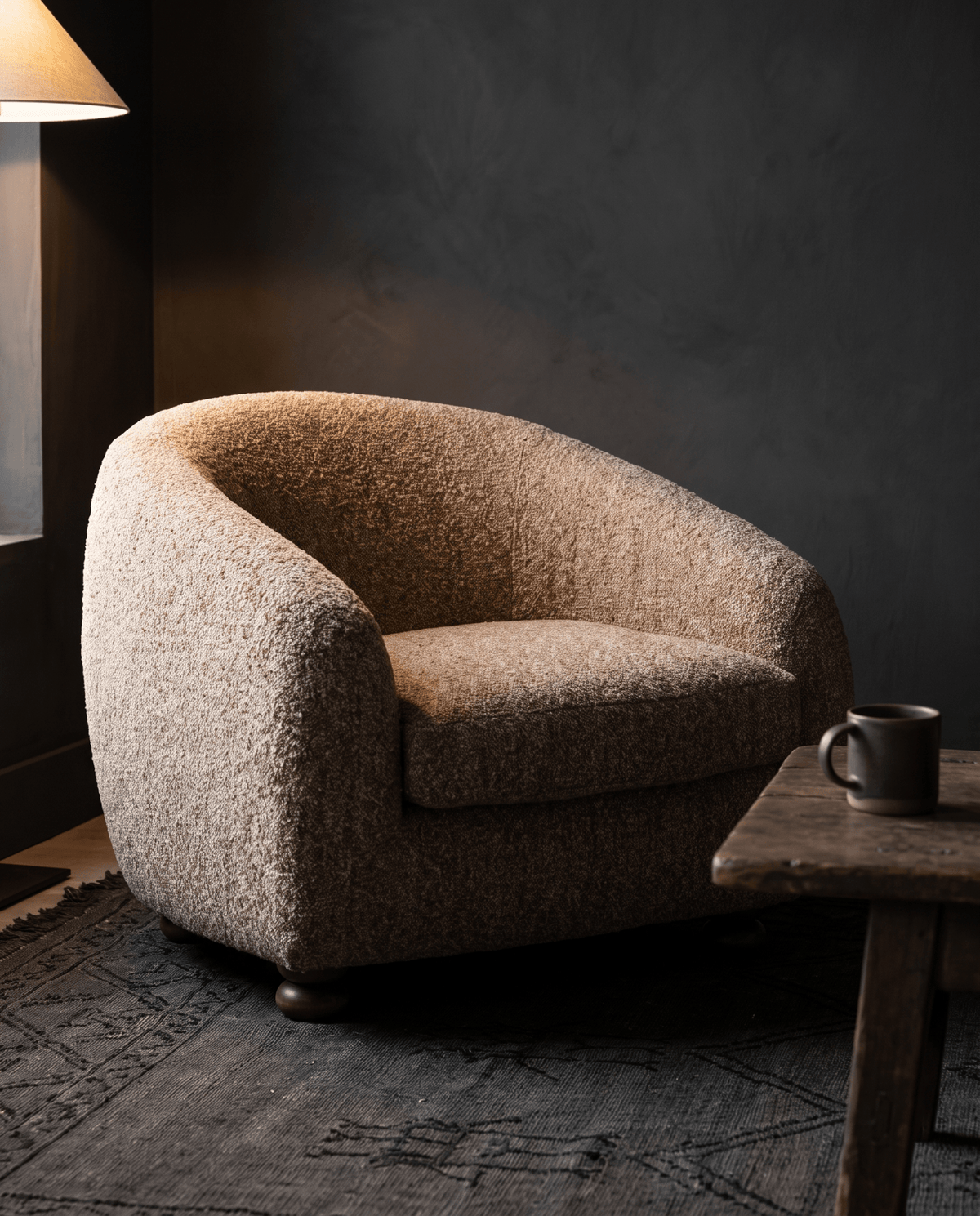 living room furniture modern mountain chair Hello Norden - Tomas Occasional Chair, styled in a modern rustic room