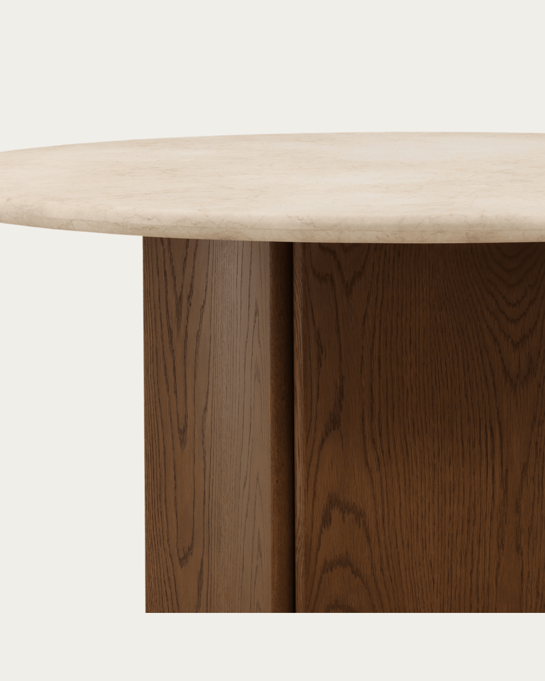 dining room furniture modern mountain oak wood dining table Hello Norden - Torvald Round Dining Table, detail view