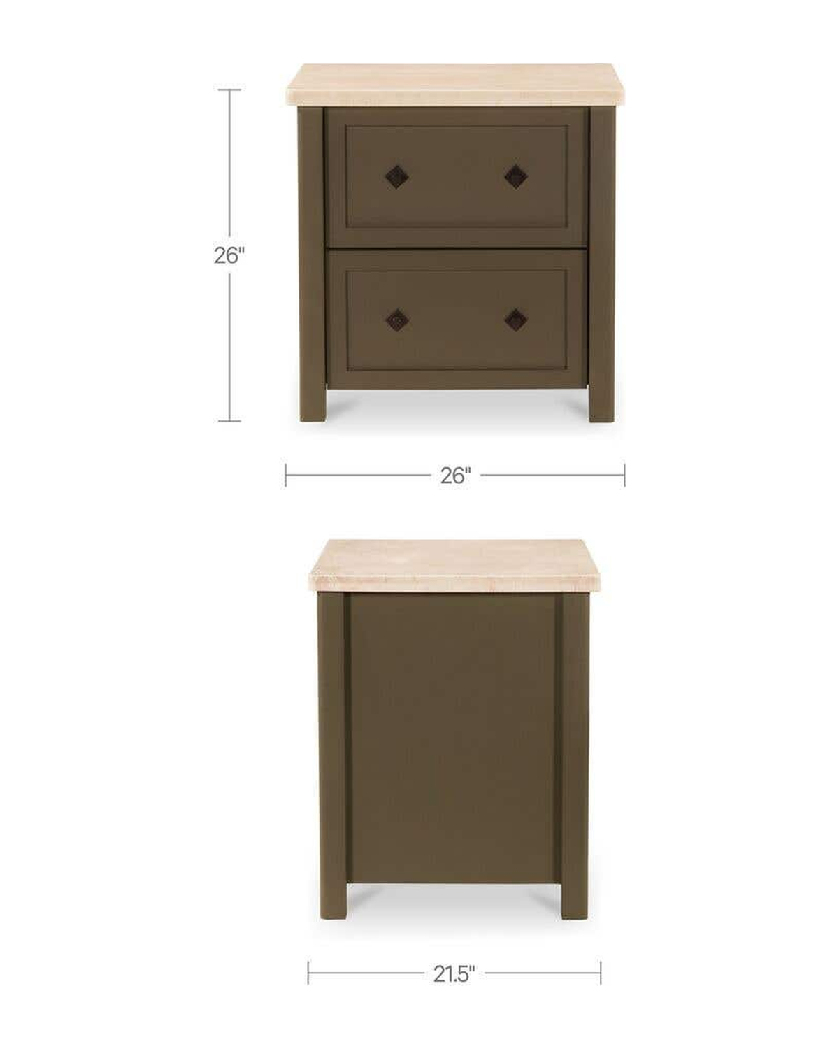 bedroom furniture modern mountain frame: solid mango wood and engineered wood nightstand Hello Norden - Sondre Nightstand, dimensions