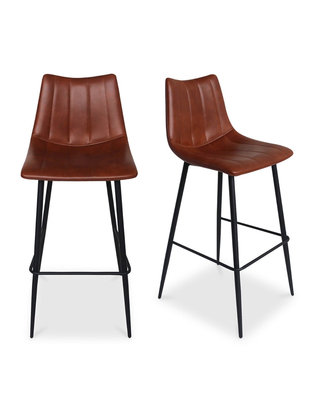 Valdemar Faux Leather Bar Chairs (Set of 2) - Bar Stools - Hello Norden