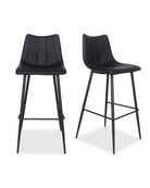 Valdemar Faux Leather Bar Chairs (Set of 2) - Bar Stools - Hello Norden