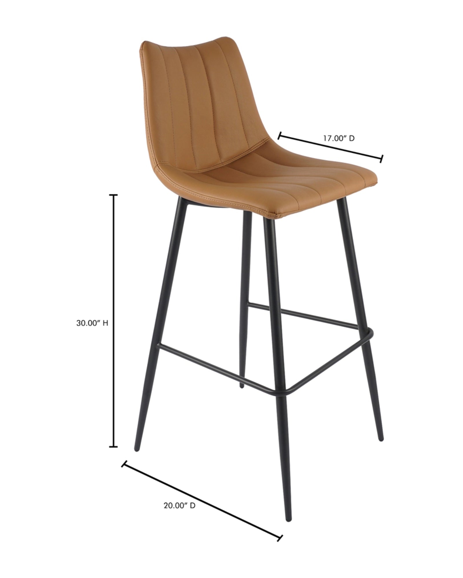 Valdemar Leather Bar Chairs (Set of 2) - Bar Stools - Hello Norden