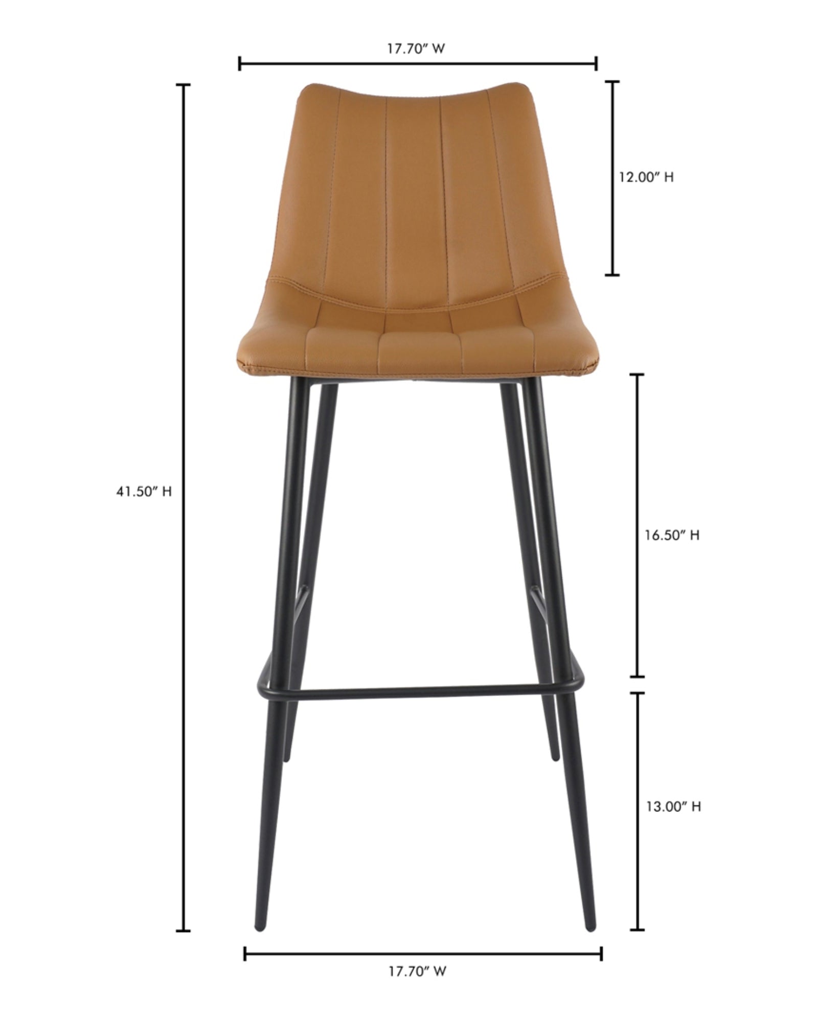 Valdemar Leather Bar Chairs (Set of 2) - Bar Stools - Hello Norden