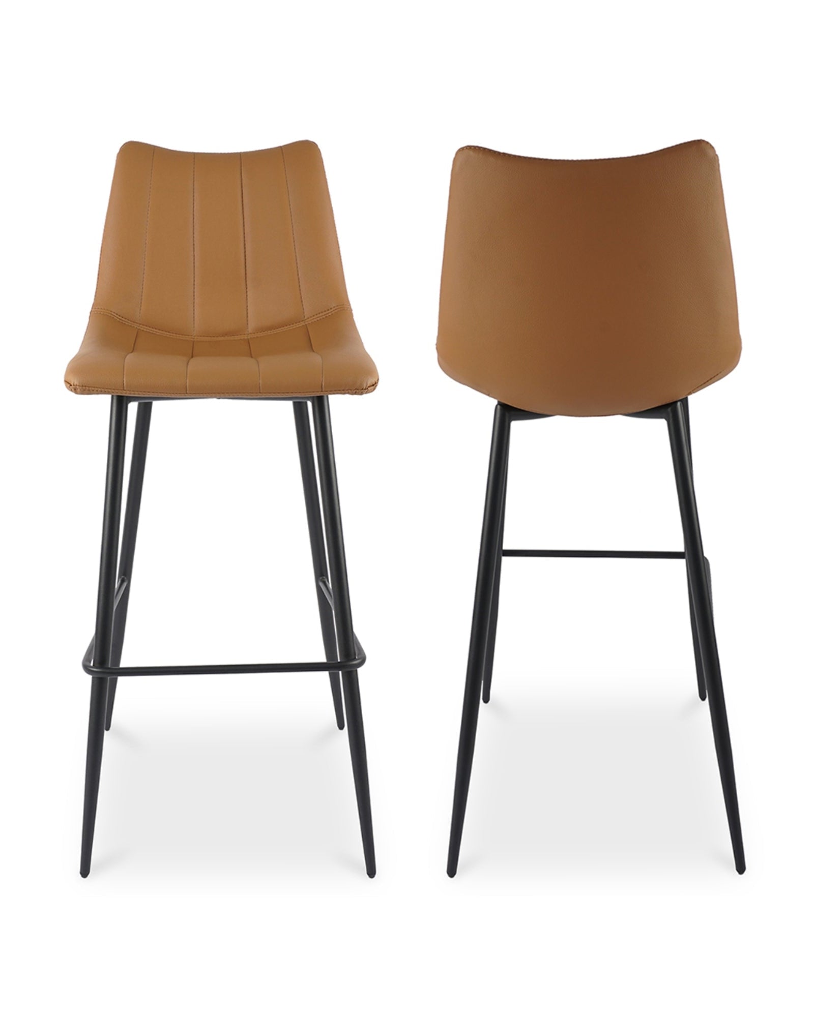 Valdemar Leather Bar Chairs (Set of 2) - Bar Stools - Hello Norden