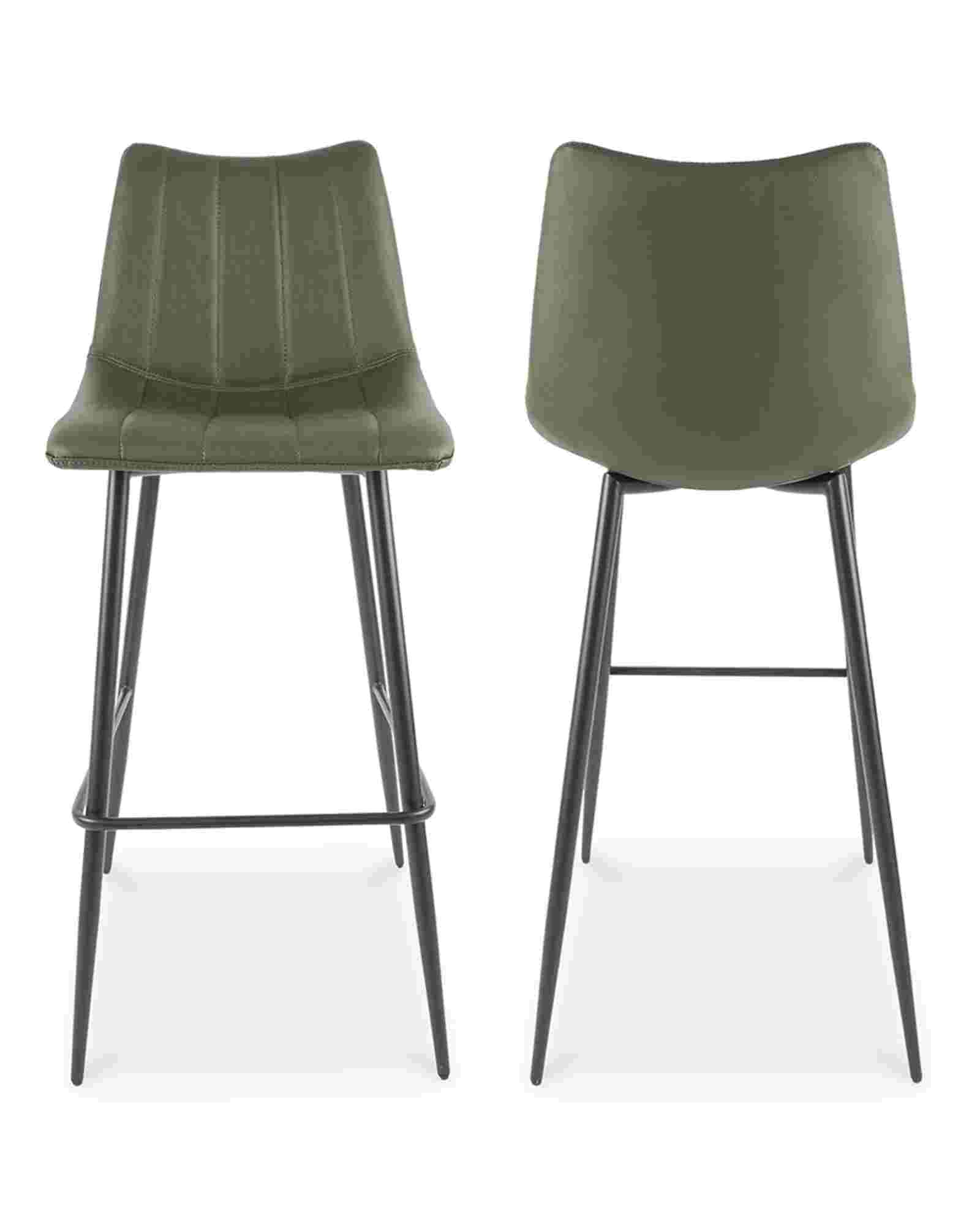 Valdemar Leather Bar Chairs (Set of 2) - Bar Stools - Hello Norden