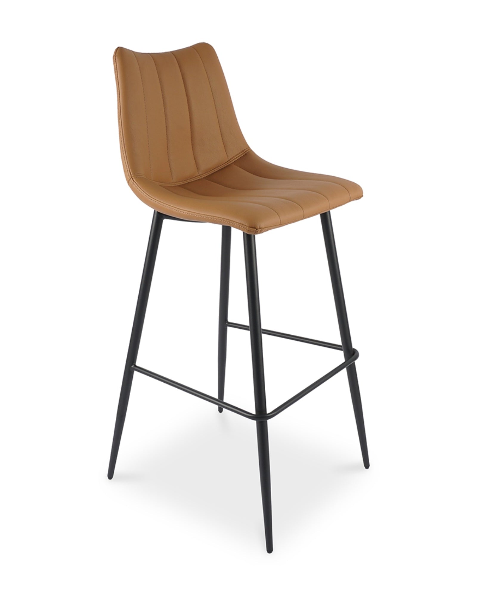 Valdemar Leather Bar Chairs (Set of 2) - Bar Stools - Hello Norden