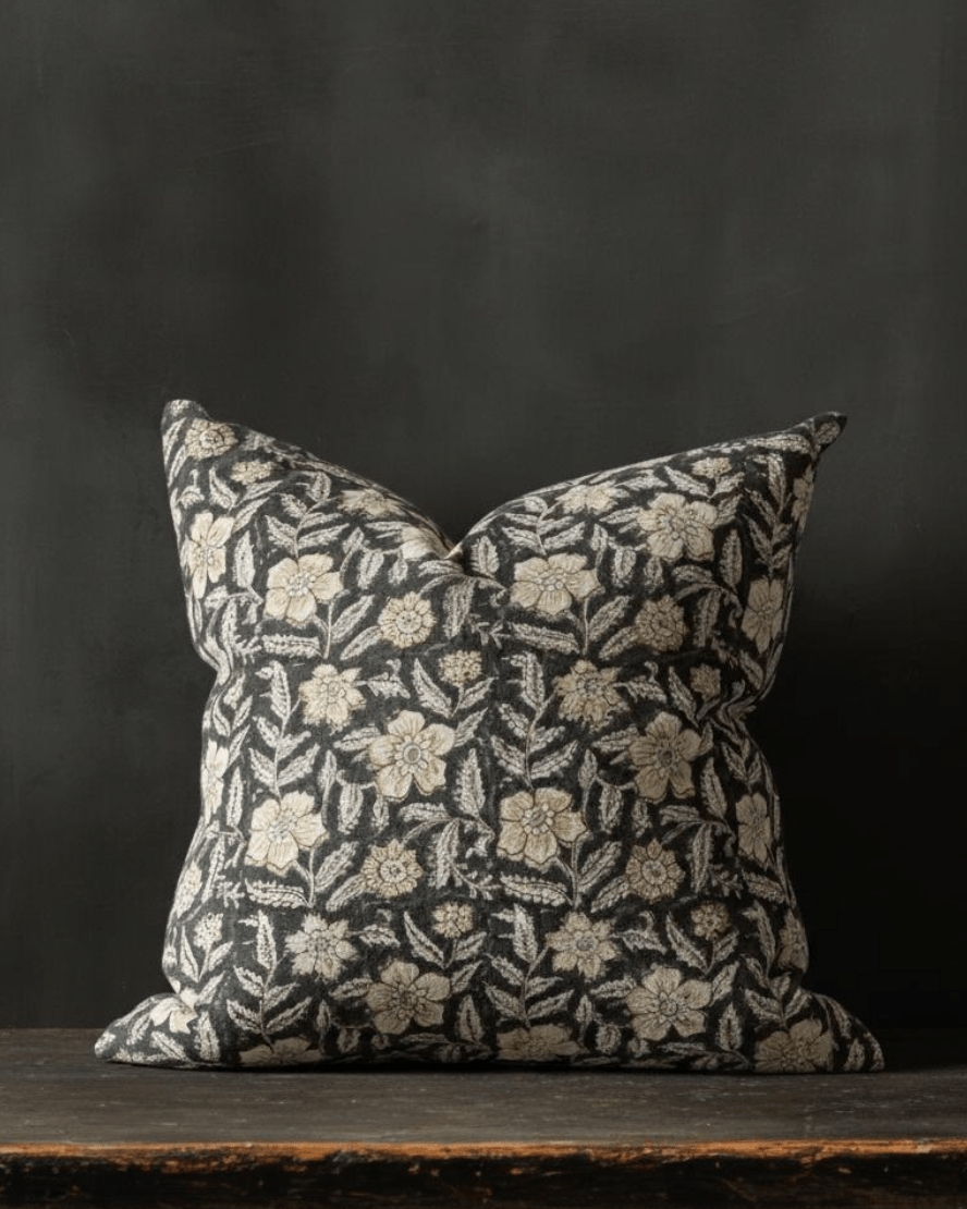 Vega Pillow - Vintage Floral Throw Pillows - Hello Norden Navy