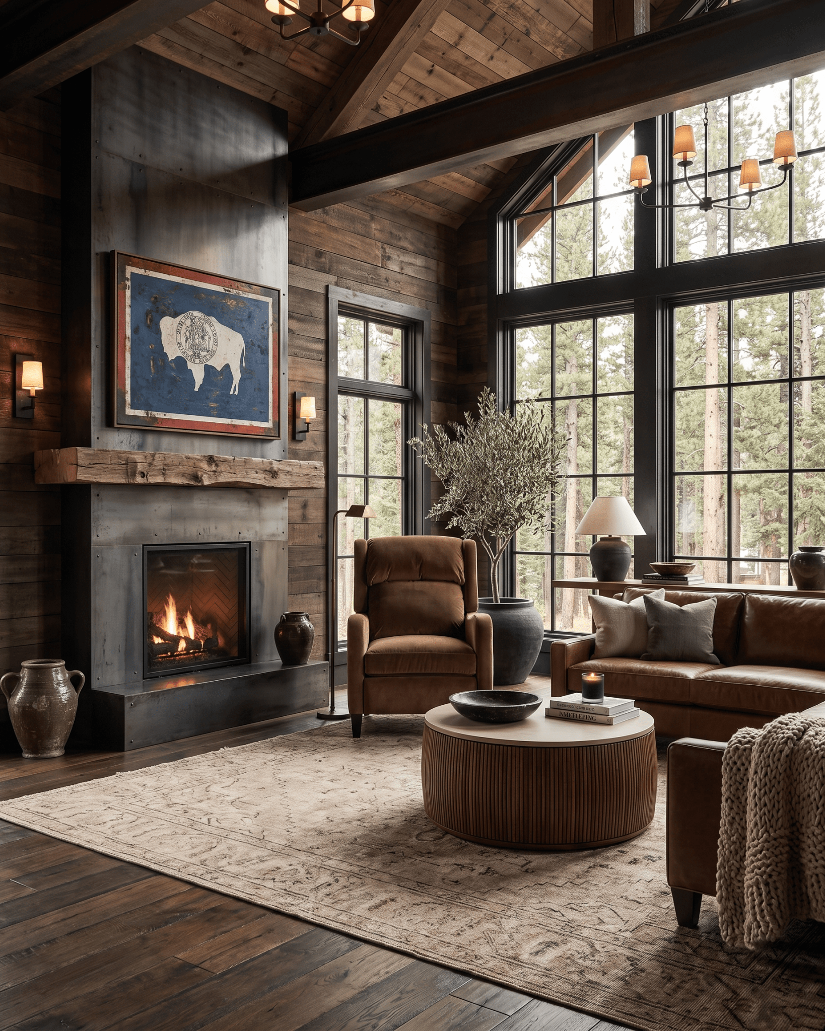living room furniture modern mountain recliner Hello Norden - Viggo Recliner, styled in a modern rustic room