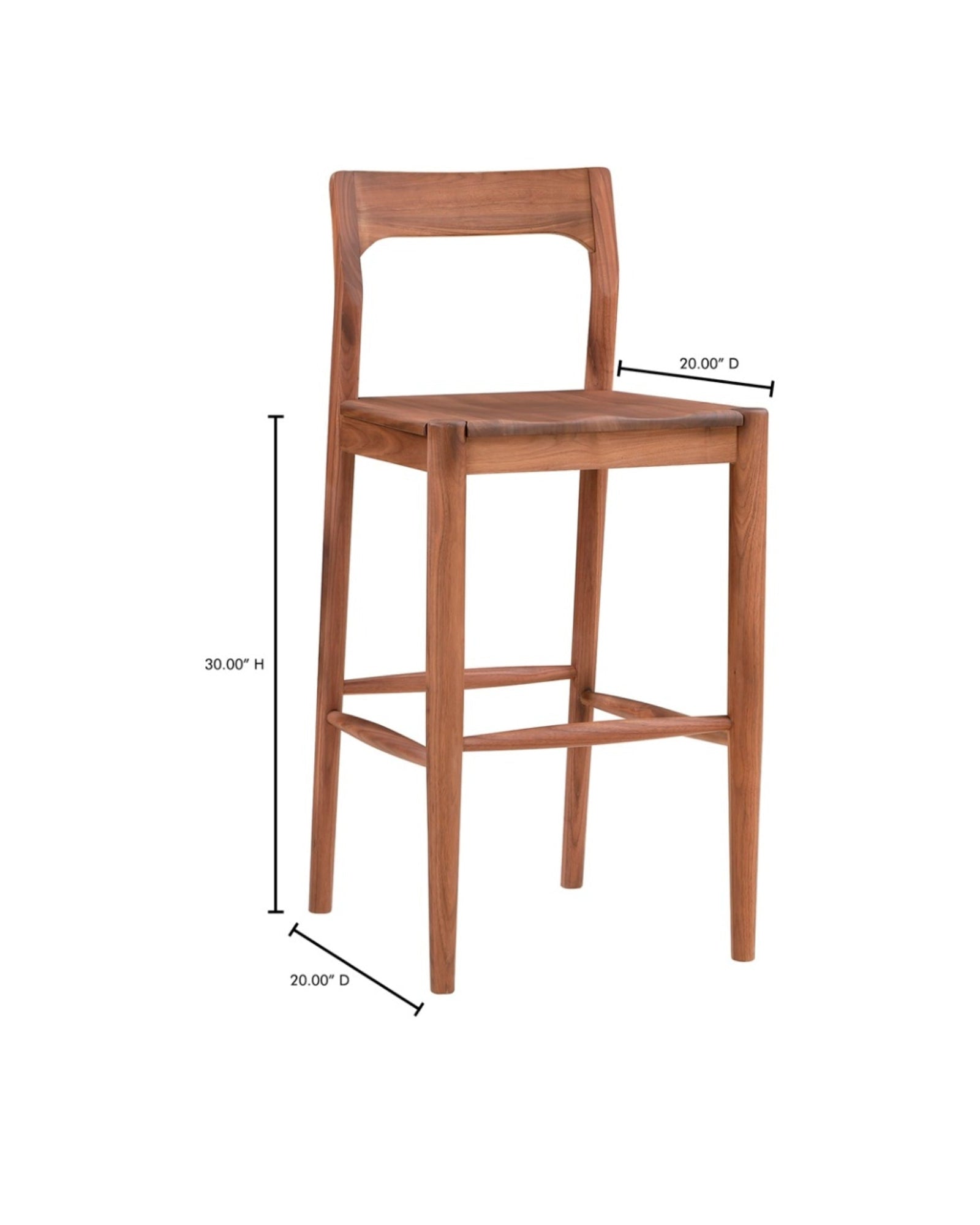Villads Walnut Bar Chair - Bar Stools - Hello Norden