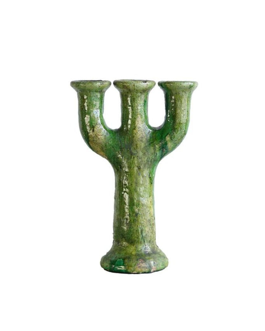 Vintage Tamegroute Candlestick Holder - Candle Holders - Hello Norden