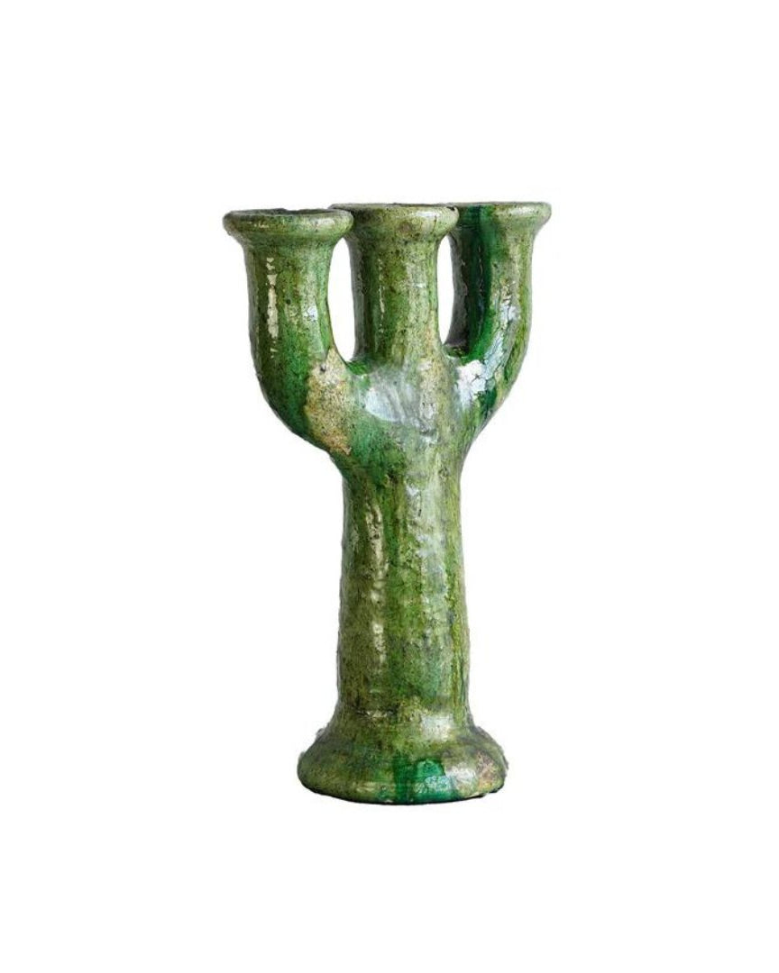 Vintage Tamegroute Candlestick Holder - Candle Holders - Hello Norden