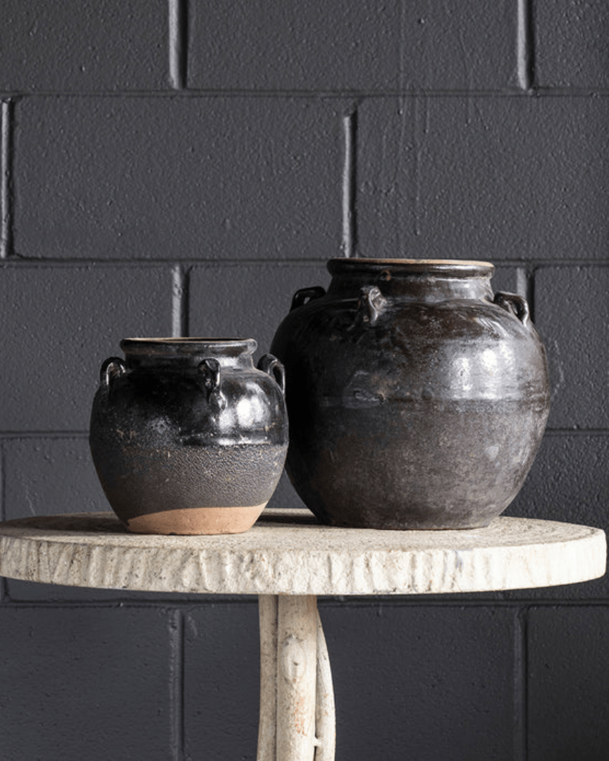 Skadi Vintage Glazed Handle Pot - Planters & Pots - Hello Norden