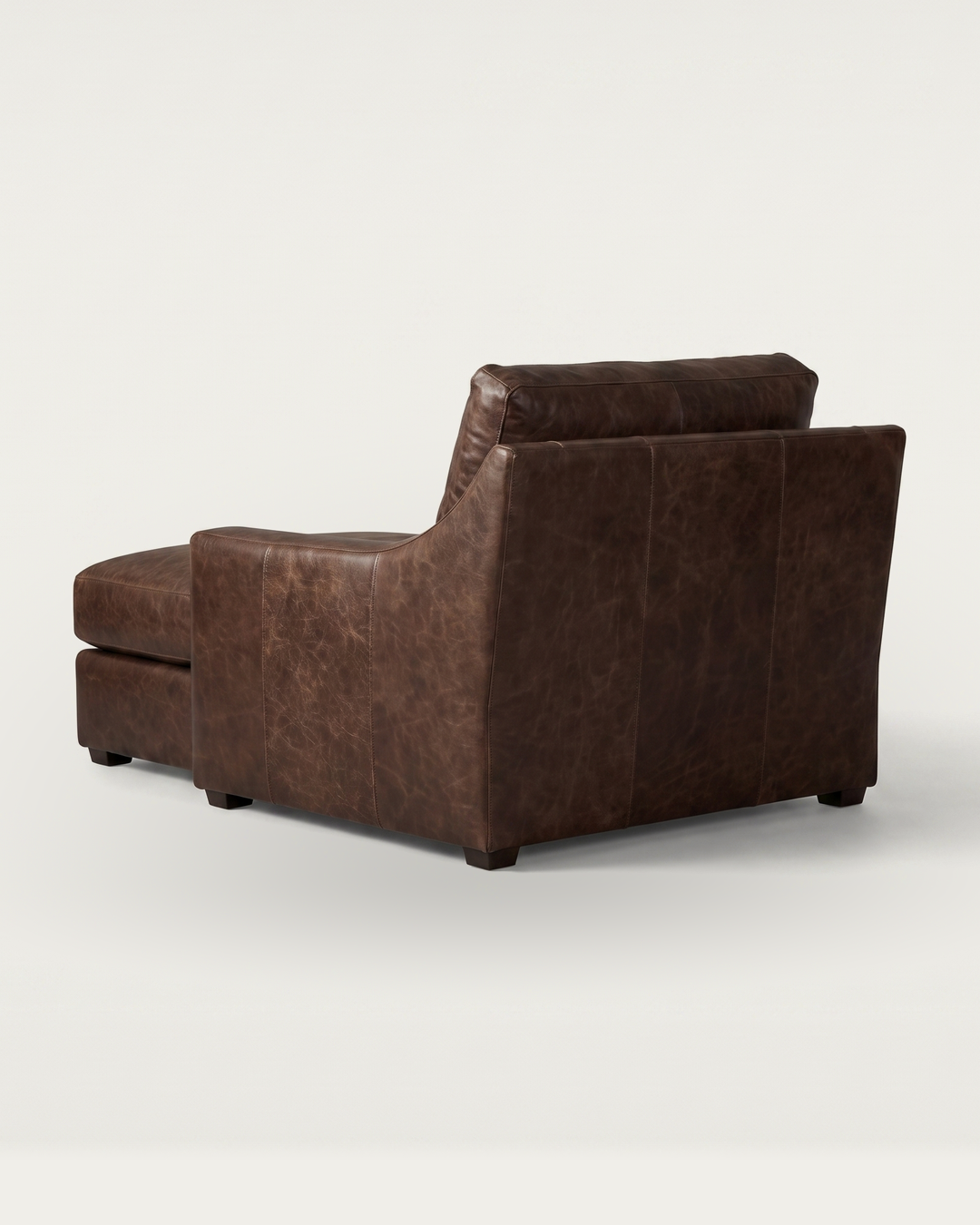 living room custom furniture modern mountain leather chaise Hello Norden - Wilhelm Double Chaise Lounge in St Croix Toasted Coco leather