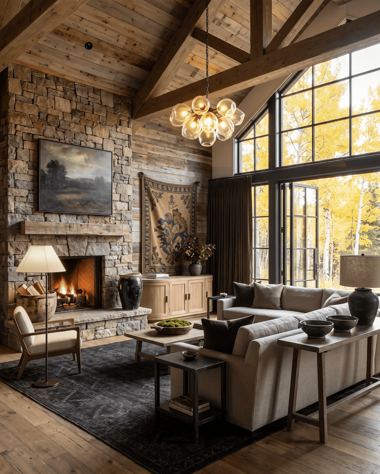 Adele Reclaimed Pine Sideboard Cabinet Media Console Hello Norden Modern Mountain Living Room Furniture
