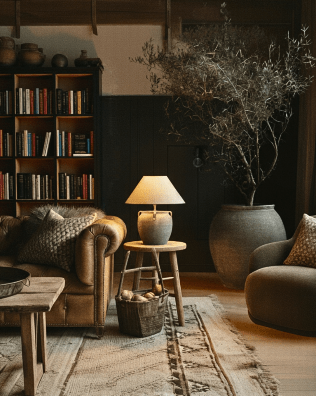 tall_black_metal bookcase_with_glass_doors_oak_interior_modern_Hello_Norden