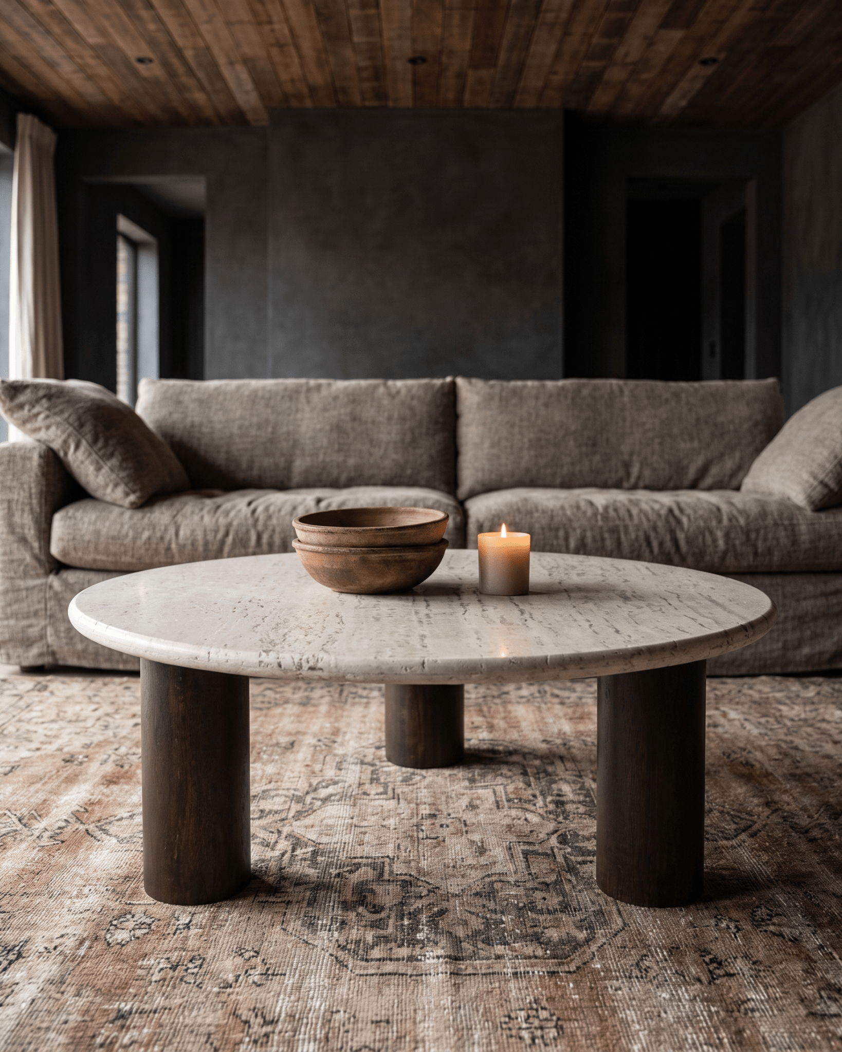 living room furniture modern mountain coffee table Hello Norden - Elsa Coffee Table, styled in a modern rustic room