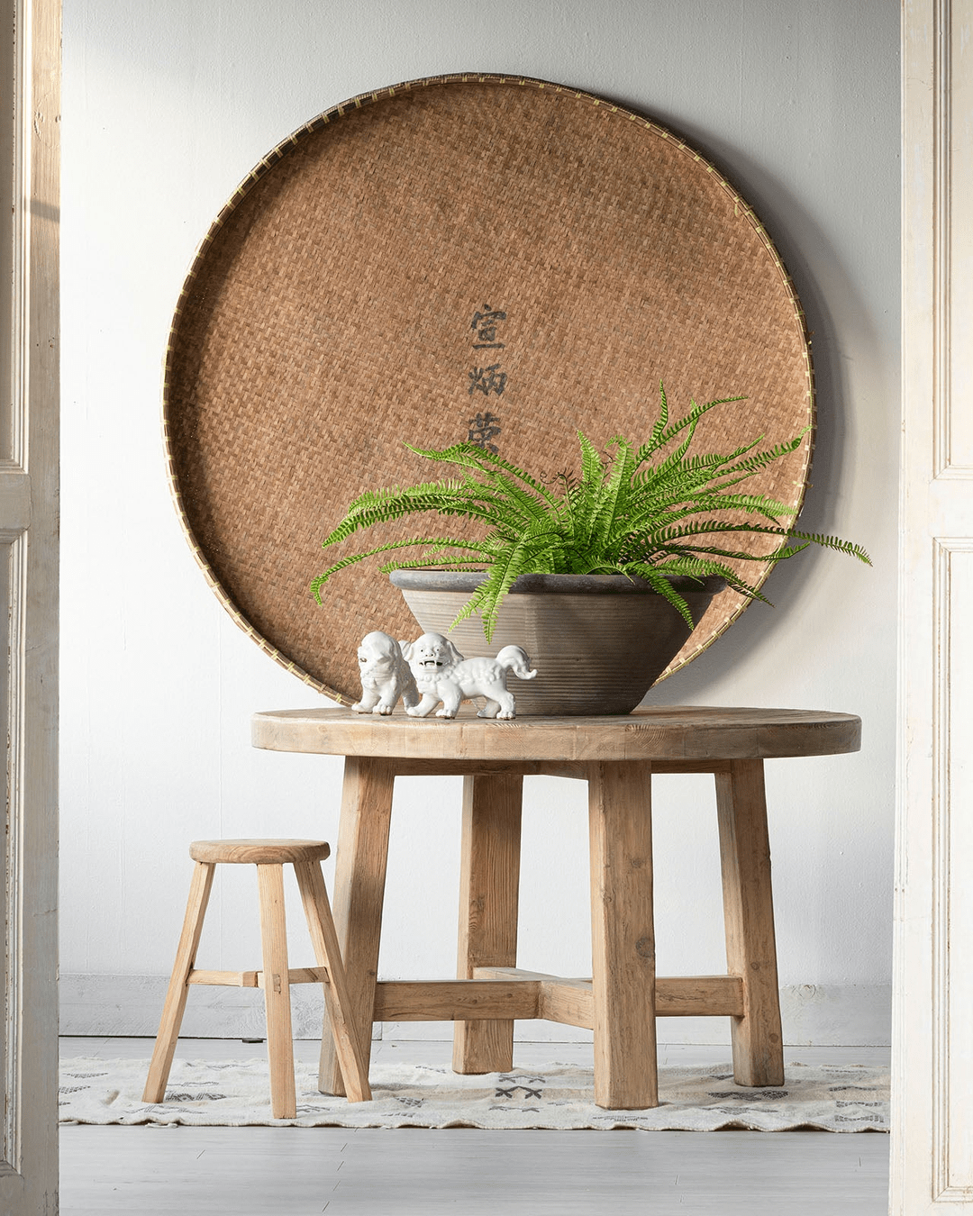 dining room furniture modern mountain dining table Hello Norden - Rurik Round Dining Table, styled in a modern rustic room