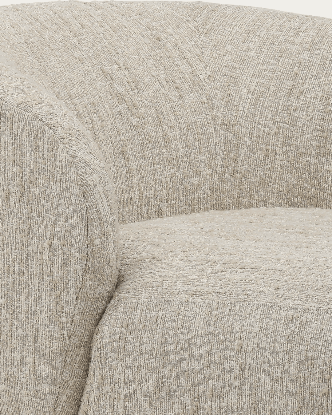 living room furniture modern mountain textured boucle fabric chaise Hello Norden - Yngvar Chaise, detail view
