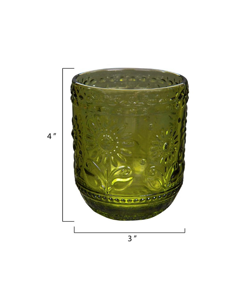 Amber Embossed Drinking Glass - Glassware & Mugs - Hello Norden