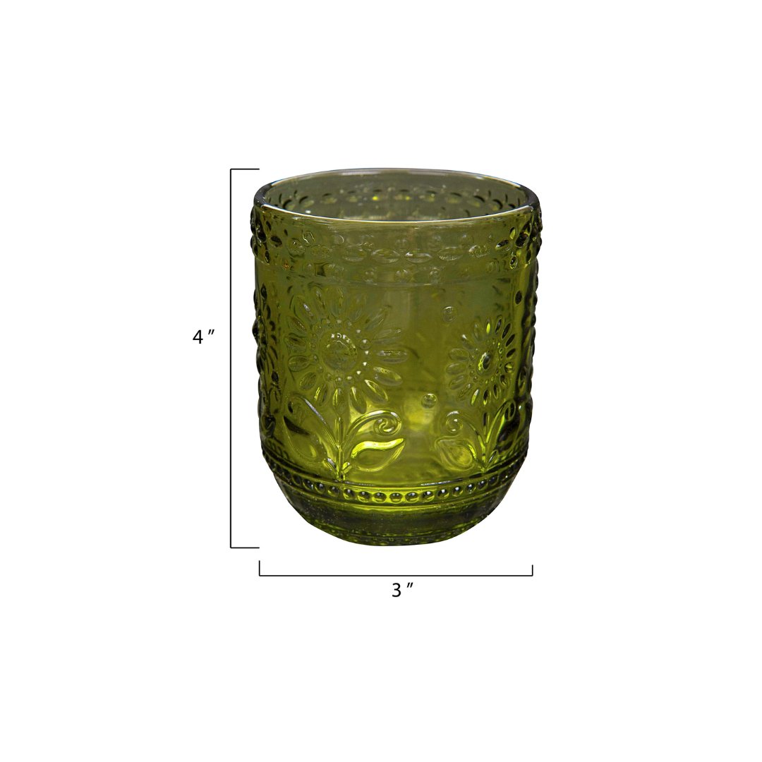 Amber Embossed Drinking Glass - Glassware & Mugs - Hello Norden