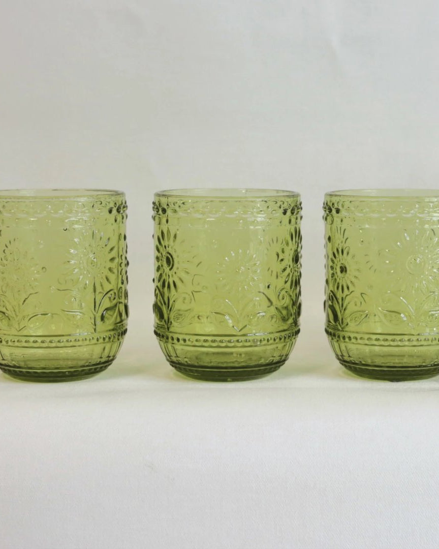 Amber Embossed Drinking Glass - Glassware & Mugs - Hello Norden