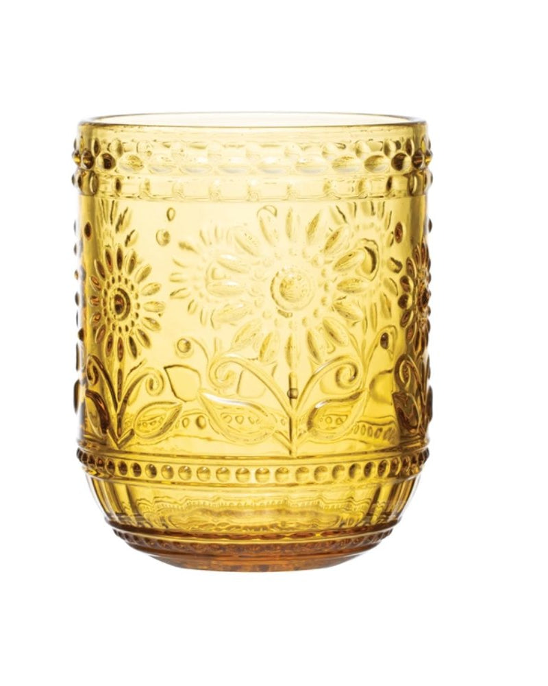 Amber Embossed Drinking Glass - Glassware & Mugs - Hello Norden