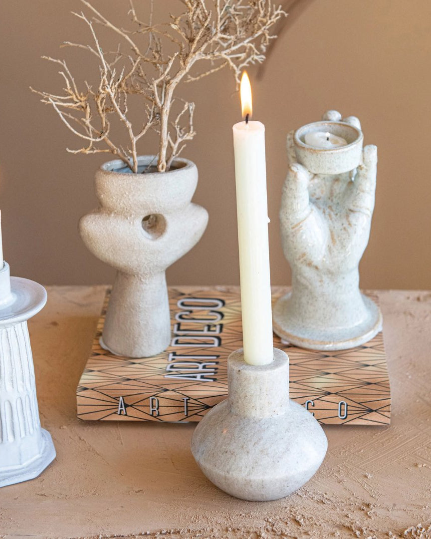 Betty Marble Taper Holder - Candle Holders - Hello Norden