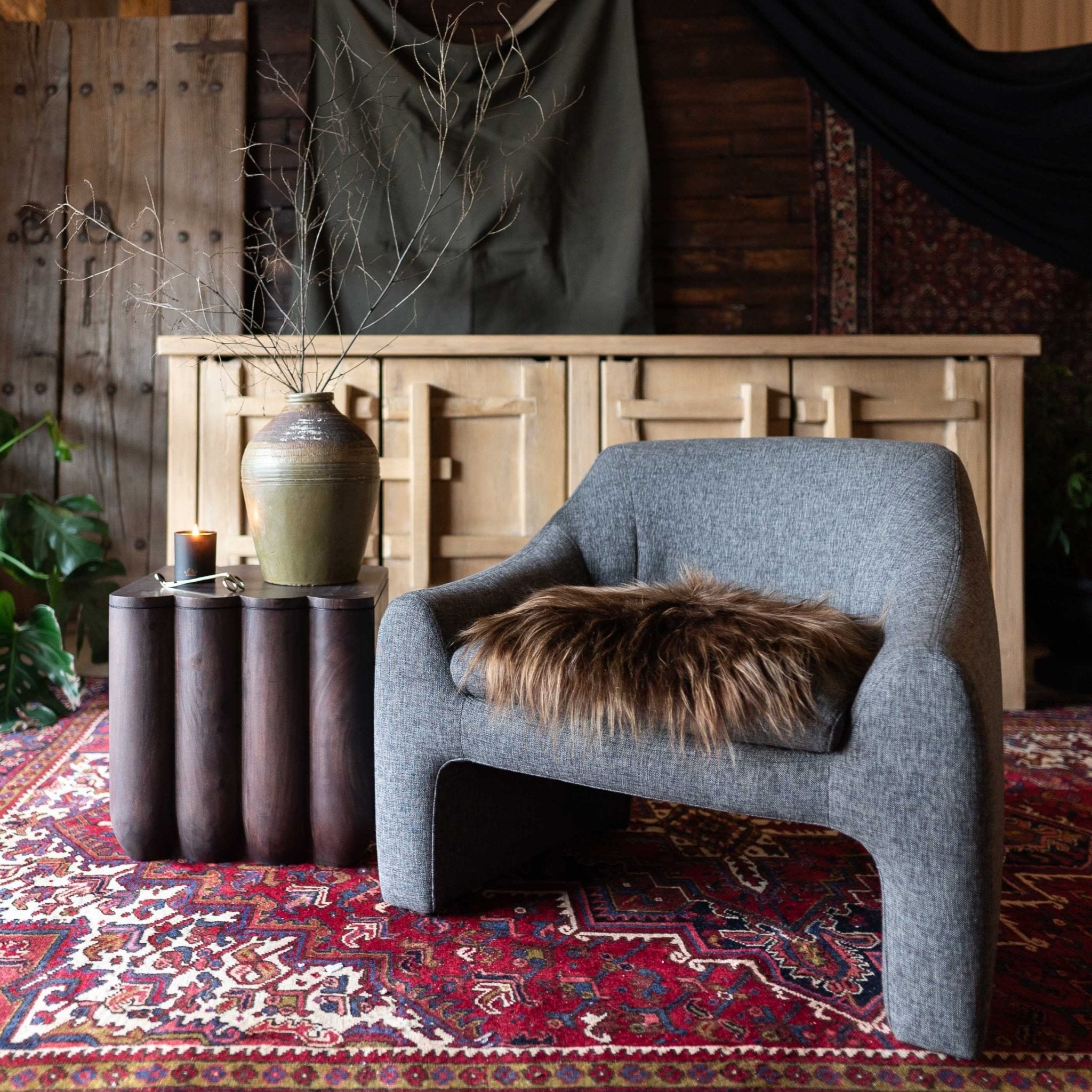 Bo Walnut Fluted End Table - Side Table - Hello Norden