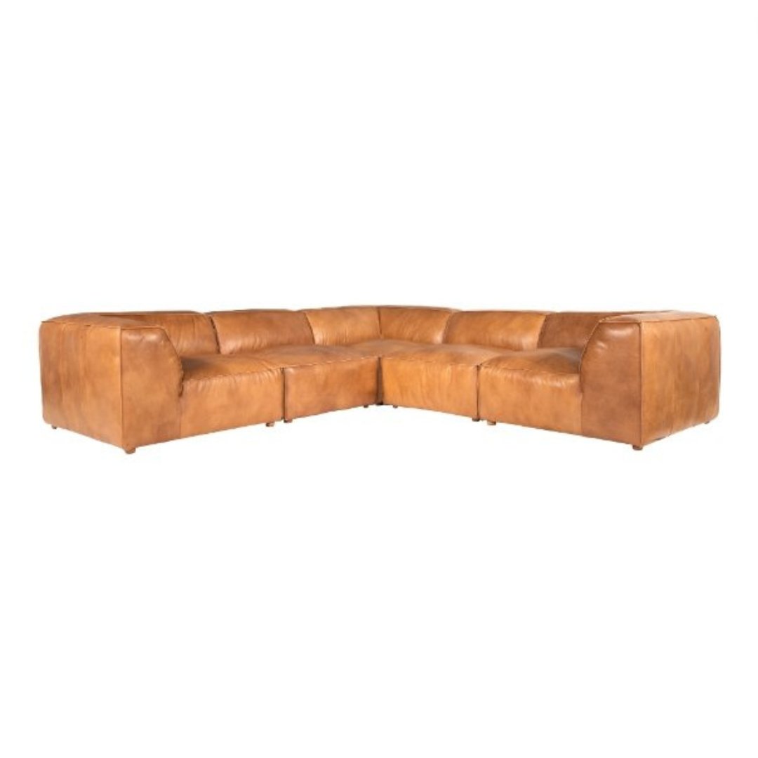 Tan Leather Sectional Modular Leather Sectional Hello Norden