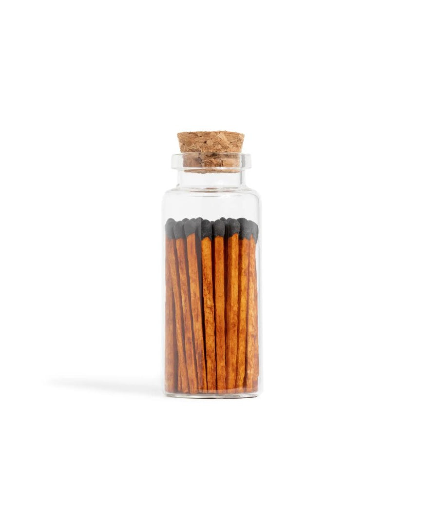 Colorful Matches in Medium Glass Corked Vial - Apothecary Accessories - Hello Norden