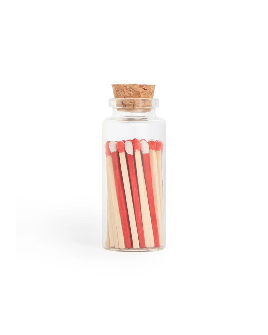 Colorful Matches in Medium Glass Corked Vial - Apothecary Accessories - Hello Norden