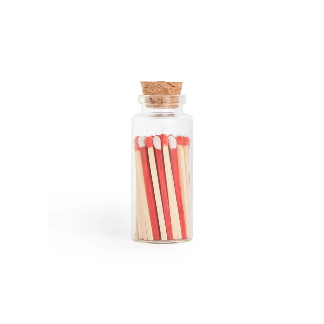 Colorful Matches in Medium Glass Corked Vial - Apothecary Accessories - Hello Norden