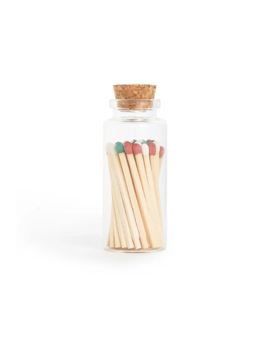 Colorful Matches in Medium Glass Corked Vial - Apothecary Accessories - Hello Norden