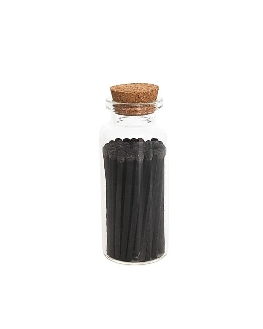 Colorful Matches in Medium Glass Corked Vial - Apothecary Accessories - Hello Norden