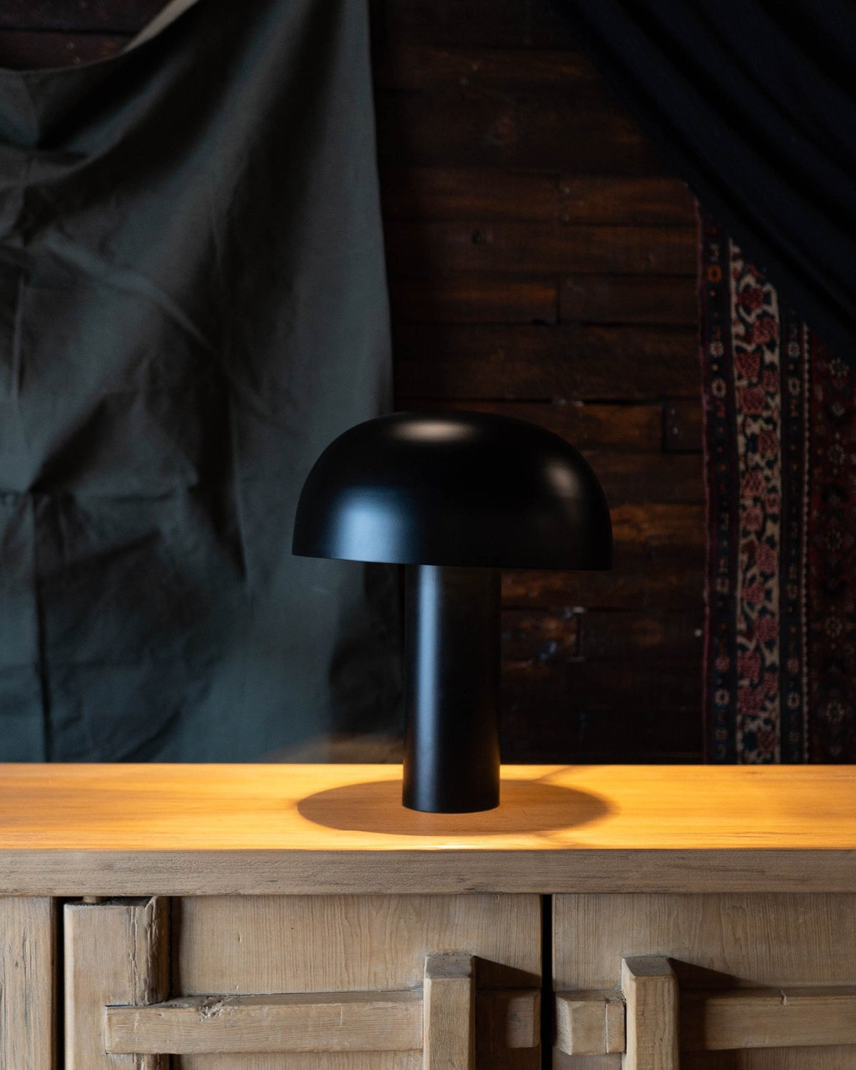 Modern black lamp metal dome shade